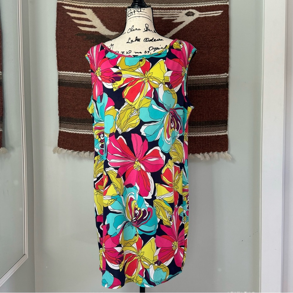 Trina Turk Floral Boatneck Shift Dress